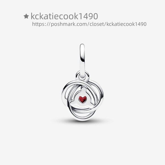 Pandora Red Eternity Circle Dangle Charm - Picture 2 of 5
